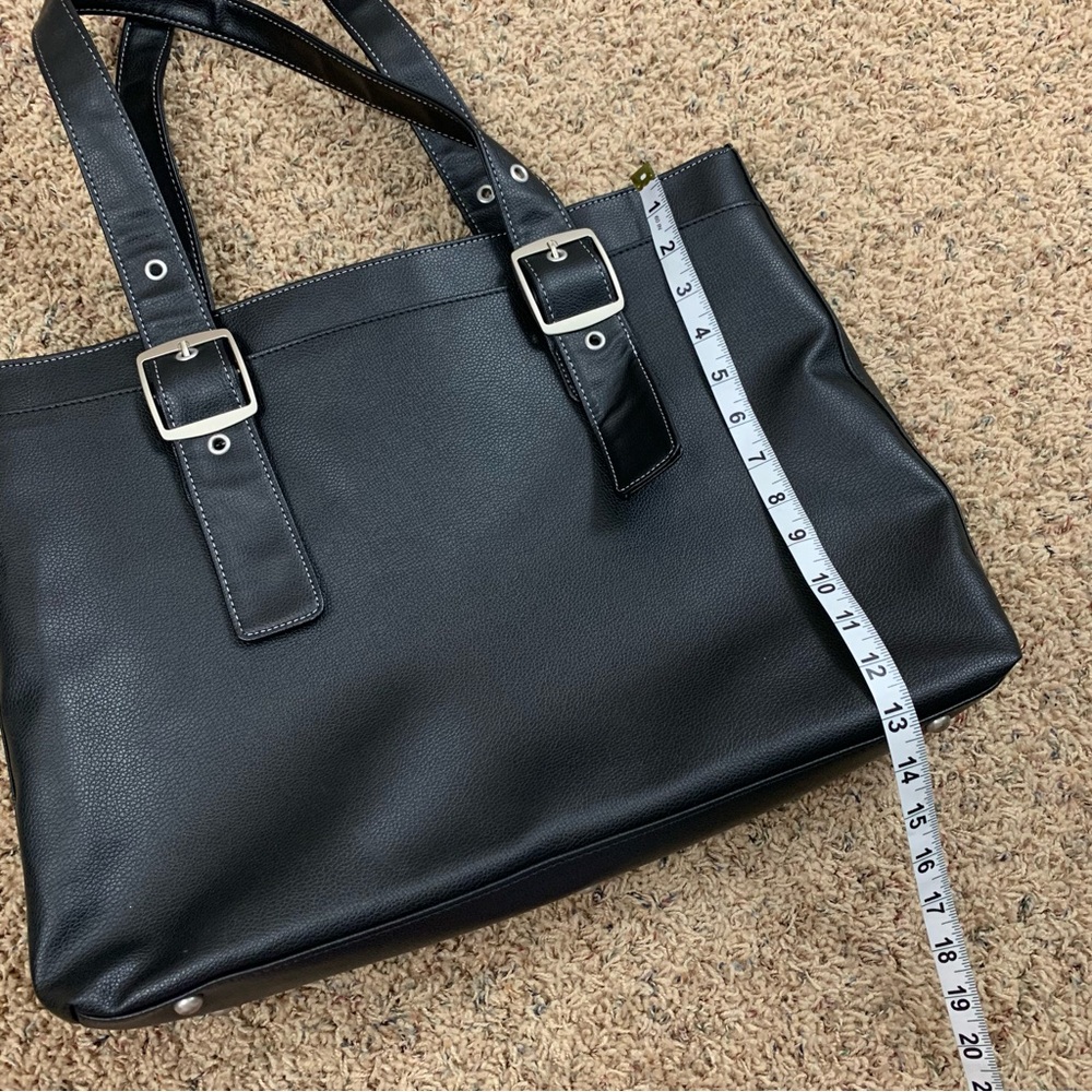 NEW Solo Black Leather Laptop Tote Bag - Picture 10 of 15